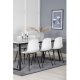 VENTURE DESIGN Estelle spisebordsst, m. 6 stole, hvid marmor/sort metal og hvid plastik/sort metal