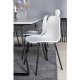 VENTURE DESIGN Estelle spisebordsst, m. 6 stole, hvid marmor/sort metal og hvid plastik/sort metal