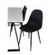 VENTURE DESIGN Estelle spisebordsst, m. 6 stole - hvid marmor/sort metal og sort stof/sort metal