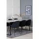 VENTURE DESIGN Estelle spisebordsst, m. 6 stole - hvid marmor/sort metal og sort fljl/sort metal