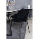 VENTURE DESIGN Estelle spisebordsst, m. 6 stole - hvid marmor/sort metal og sort fljl/sort metal