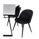 VENTURE DESIGN Estelle spisebordsst, m. 6 stole - hvid marmor/sort metal og sort stof/sort metal