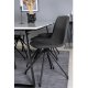 VENTURE DESIGN Estelle spisebordsst, m. 6 stole - hvid marmor/sort metal og sort PU/sort metal