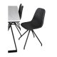 VENTURE DESIGN Estelle spisebordsst, m. 6 stole - hvid marmor/sort metal og sort PU/sort metal