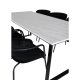 VENTURE DESIGN Estelle spisebordsst, m. 6 stole - hvid marmor/sort metal og sort fljl/sort metal