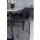 VENTURE DESIGN Estelle spisebordsst, m. 6 stole - hvid marmor/sort metal og sort stof/sort metal