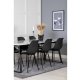VENTURE DESIGN Estelle spisebordsst, m. 6 stole - hvid marmor/sort metal og sort plastik/sort metal