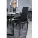VENTURE DESIGN Estelle spisebordsst, m. 6 stole - hvid marmor/sort metal og sort PU/sort metal