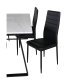 VENTURE DESIGN Estelle spisebordsst, m. 6 stole - hvid marmor/sort metal og sort PU/sort metal