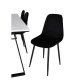 VENTURE DESIGN Estelle spisebordsst, m. 6 stole - hvid marmor/sort metal og sort fljl/sort metal