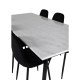 VENTURE DESIGN Estelle spisebordsst, m. 6 stole - hvid marmor/sort metal og sort fljl/sort metal