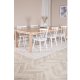 VENTURE DESIGN Slider spisebordsst, m. 6 stole - hvidvasket egefiner/eg og hvid gummitr