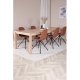 VENTURE DESIGN Slider spisebordsst, m. 6 stole - hvidvasket egefiner/eg og brun PU/sort metal