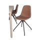 VENTURE DESIGN Slider spisebordsst, m. 6 stole - hvidvasket egefiner/eg og brun PU/sort metal