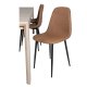 VENTURE DESIGN Slider spisebordsst, m. 6 stole - hvidvasket egefiner/eg og brun PU/sort metal