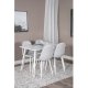 VENTURE DESIGN Polar spisebordsst, m. 4 stole - hvid MDF/hvid metal og lysegr polyester/hvid metal