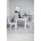 VENTURE DESIGN Polar spisebordsst, m. 6 stole -  hvid MDF/hvid metal, lysegr stof/hvid metal