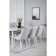 VENTURE DESIGN Polar spisebordsst, m. 6 stole -  hvid MDF/hvid metal, lysegr stof/hvid metal