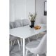 VENTURE DESIGN Polar spisebordsst, m. 6 stole -  hvid MDF/hvid metal, lysegr stof/hvid metal