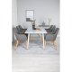 VENTURE DESIGN Polar spisebordsst, m. 6 stole -  hvid MDF/hvid metal, gr stof/valndfolie metal