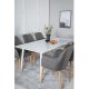 VENTURE DESIGN Polar spisebordsst, m. 6 stole -  hvid MDF/hvid metal, gr stof/valndfolie metal