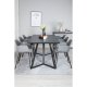 VENTURE DESIGN Marina spisebordsst, m. 6 stole - sort finer/sort metal og gr plastik/sort metal