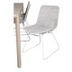 VENTURE DESIGN Slider spisebordsst, m. 6 stole - hvidvasket egefiner/eg og hvid rattan/hvid metal