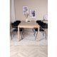 VENTURE DESIGN Slider spisebordsst, m. 6 stole - hvidvasket egefiner/eg og sort fljl/sort metal