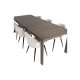 VENTURE DESIGN Slider spisebordsst, m. 6 stole - smoked egefiner/eg og beige fljl/sort metal