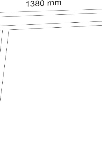 VCM NORDIC Salia skrivebord, rektangulr - hvid melamin, natur tr, metal (138x50)