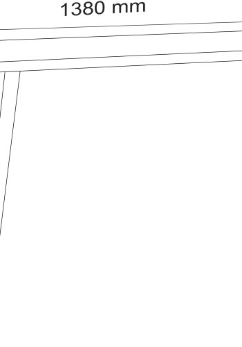 VCM NORDIC Salia skrivebord, rektangulr - hvid melamin, natur tr, metal (138x80)