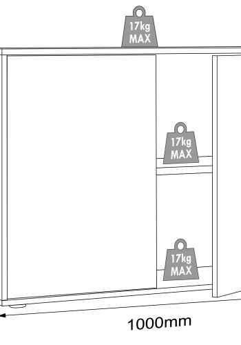 VCM NORDIC Salia B100 kontorreol, m. 2 lger og 1 justerbar hylde - antracitgr og natur tr