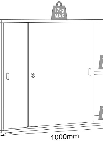 VCM NORDIC Salia B100 kontorreol, m. 2 skydelger, ls og 1 justerbar hylde - hvid og natur tr