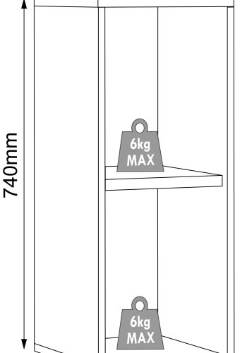 VCM NORDIC Salia B30 kontorreol, m. 1 justerbar hylde - hvid og natur tr