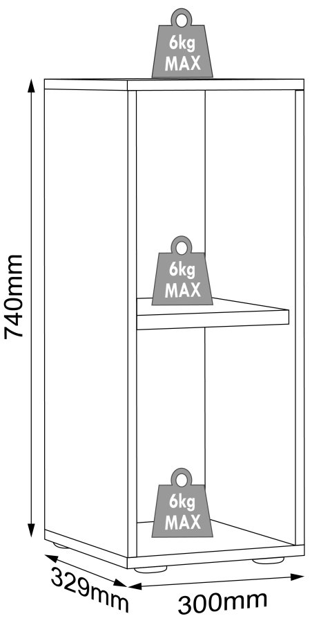 VCM NORDIC Salia B30 kontorreol, m. 1 justerbar hylde - antracitgr og natur tr