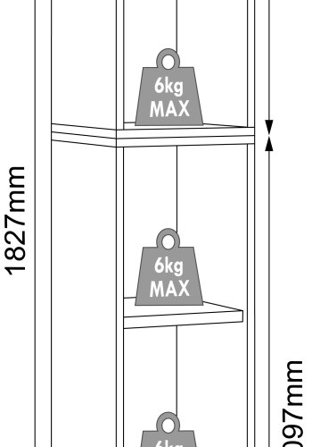 VCM NORDIC Salia B30 kontorreol, m. 3 justerbare hylder - hvid og natur tr