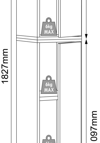 VCM NORDIC Salia B30 kontorreol, m. 2 lger og 3 justerbare hylder - antracitgr og natur tr