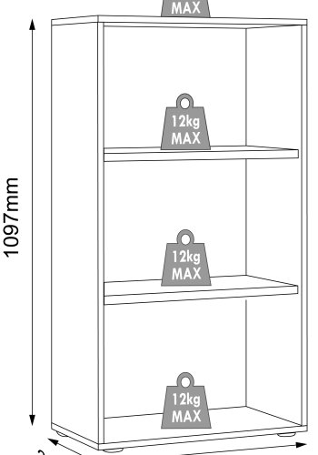 VCM NORDIC Salia B60 kontorreol, m. 2 justerbare hylder - antracitgr og natur tr