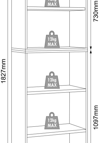 VCM NORDIC Salia B60 kontorreol, m. 3 justerbare hylder - hvid og natur tr