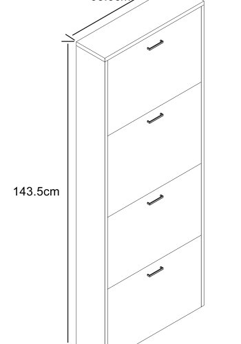 VCM NORDIC Sulos L skoskab, m. 4 lger - antracitgr tr