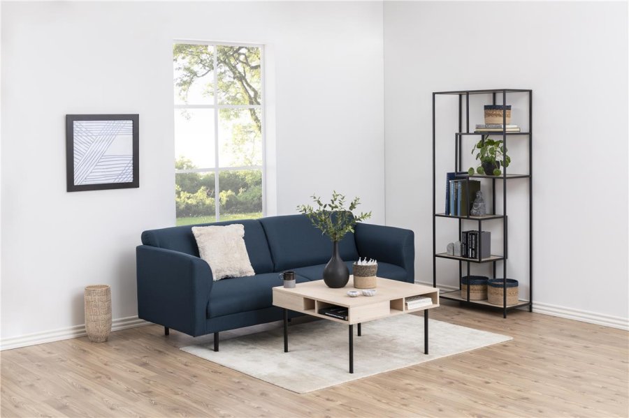 ACT NORDIC Seaford bogreol - vild eg/sort metal, 4 hylder 