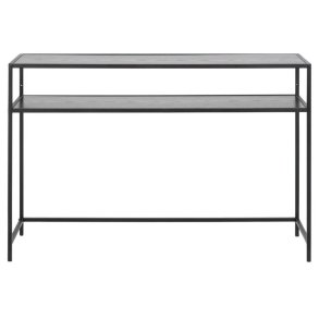 ACT NORDIC Seaford konsolbord, m. 1 hylde - sort melaminask og metal (120x35)