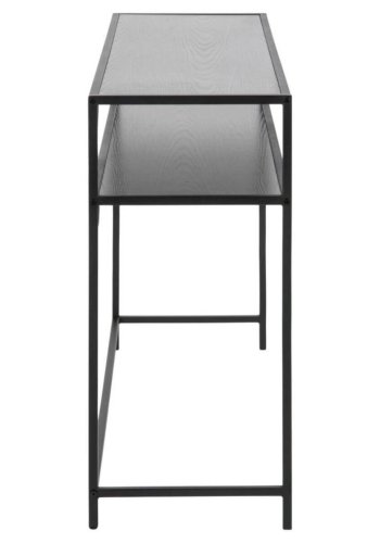 ACT NORDIC Seaford konsolbord, m. 1 hylde - sort melaminask og metal (120x35)