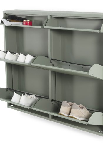 SPINDER DESIGN BILLY 6 skoskab, m. 6 lger - stvet grn stl