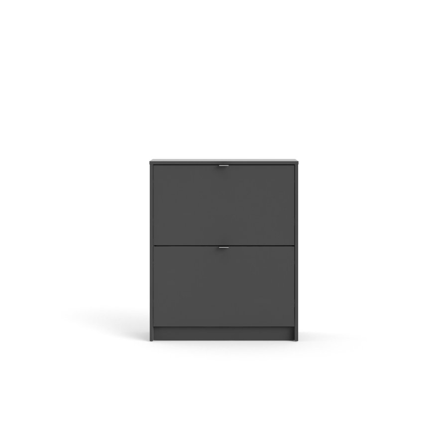 TVILUM Shoes skoskab, m. 2 klaplger med 2 rum - mat gr melamin/folie spnplade