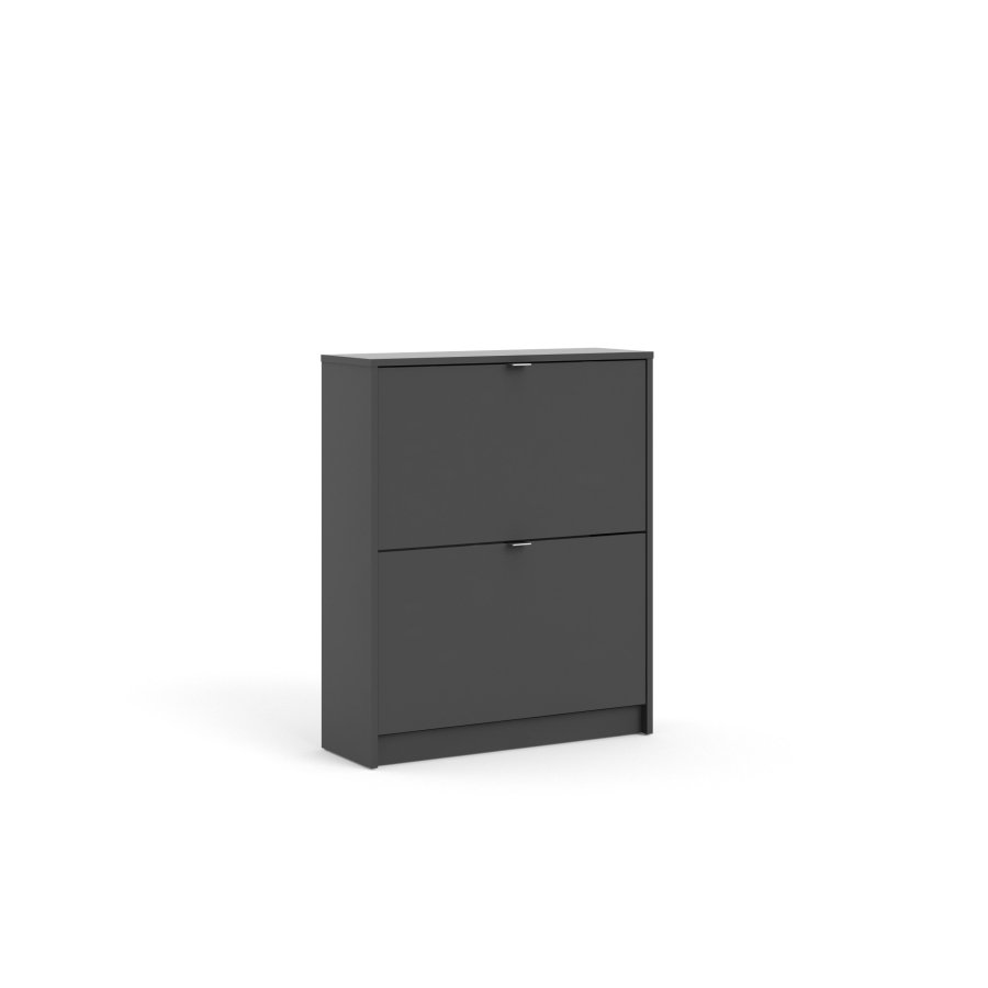 TVILUM Shoes skoskab, m. 2 klaplger med 2 rum - mat gr melamin/folie spnplade