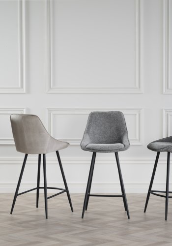 ROWICO Sierra barstol, m. rygln og fodsttte - beige fljl og sort metal