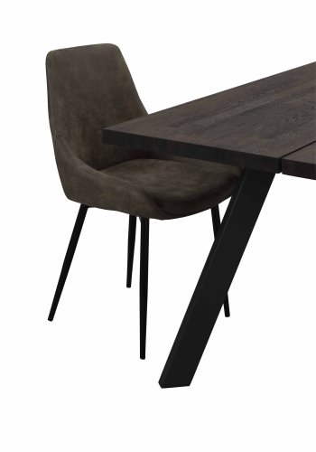 ROWICO Sierra spisebordsstol - brunt stof/sort metalstel 