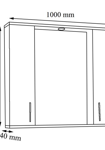 VCM NORDIC Silora XL badevrelse spejlskab, m. lys, 2 lger, 4 hylder - antracitgr tr 100cm