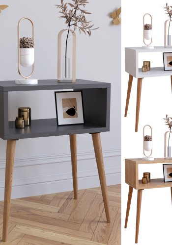 VCM NORDIC Singol M sengebord, m. 1 bent rum - natur tr (45x30)